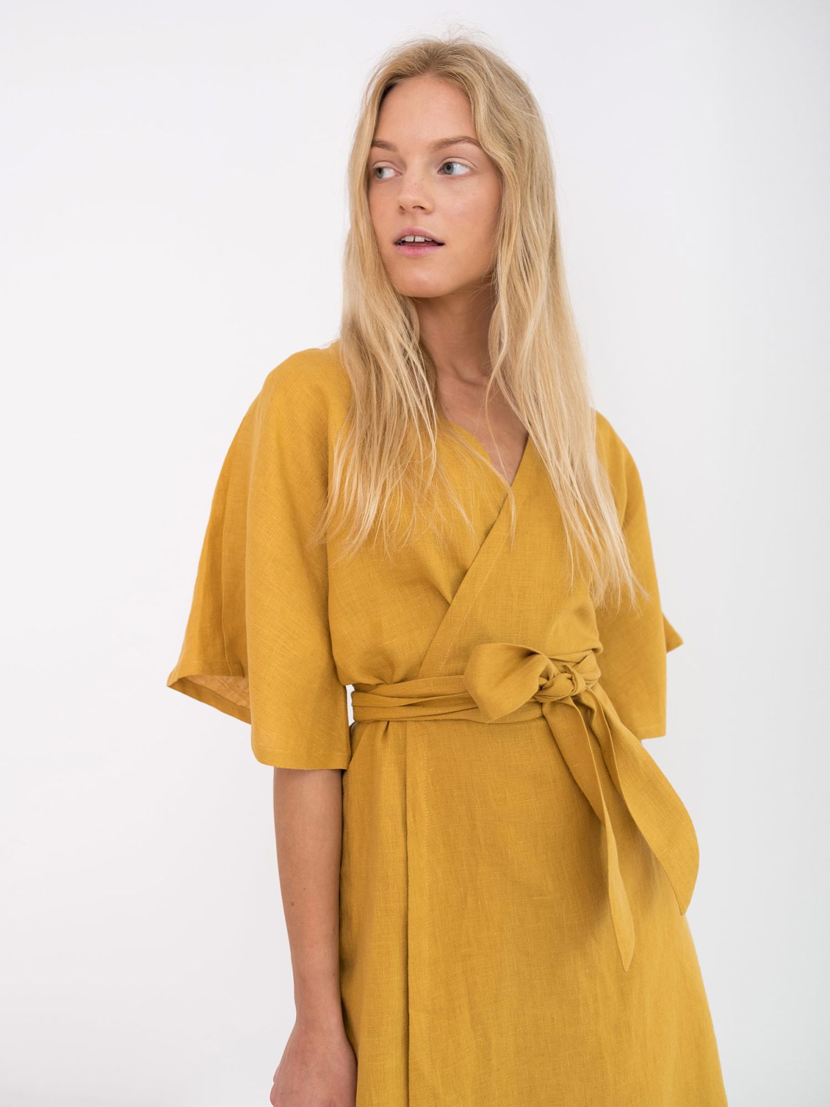 MARY Linen Wrap Dress