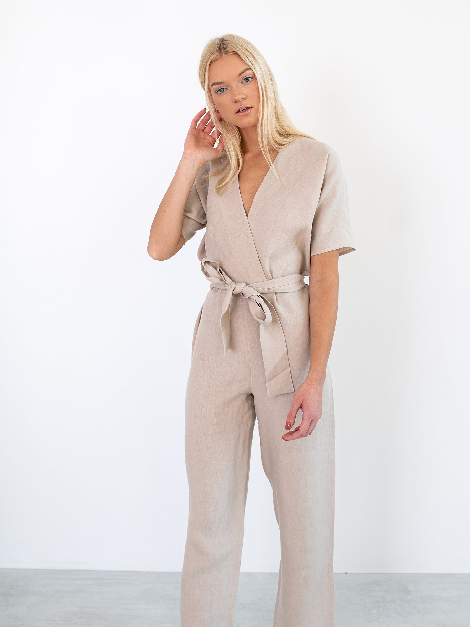 AURORA Linen Jumpsuit - Clothing