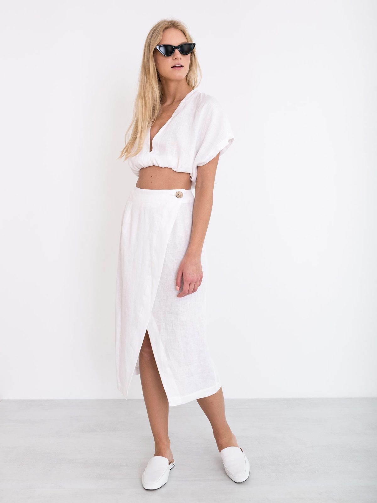 ABIGAIL Linen Wrap Skirt