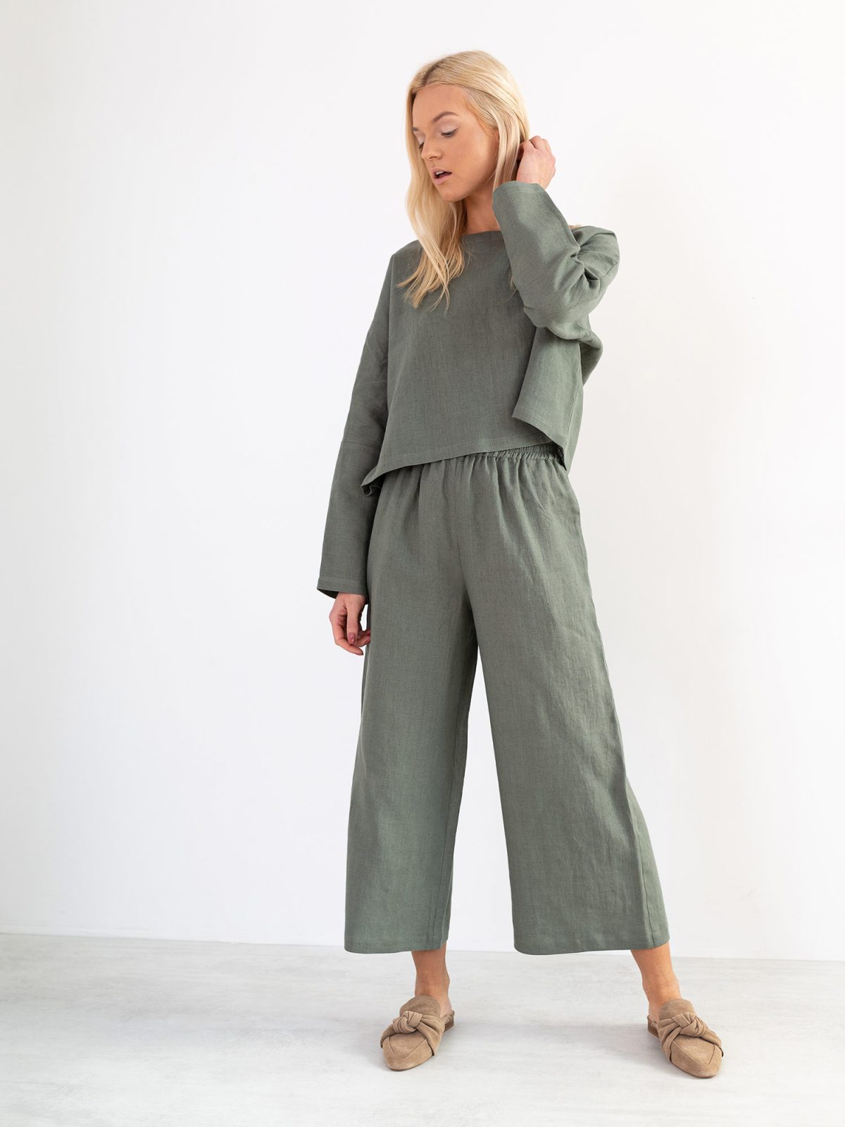 RILEY Wide Leg Linen Pants