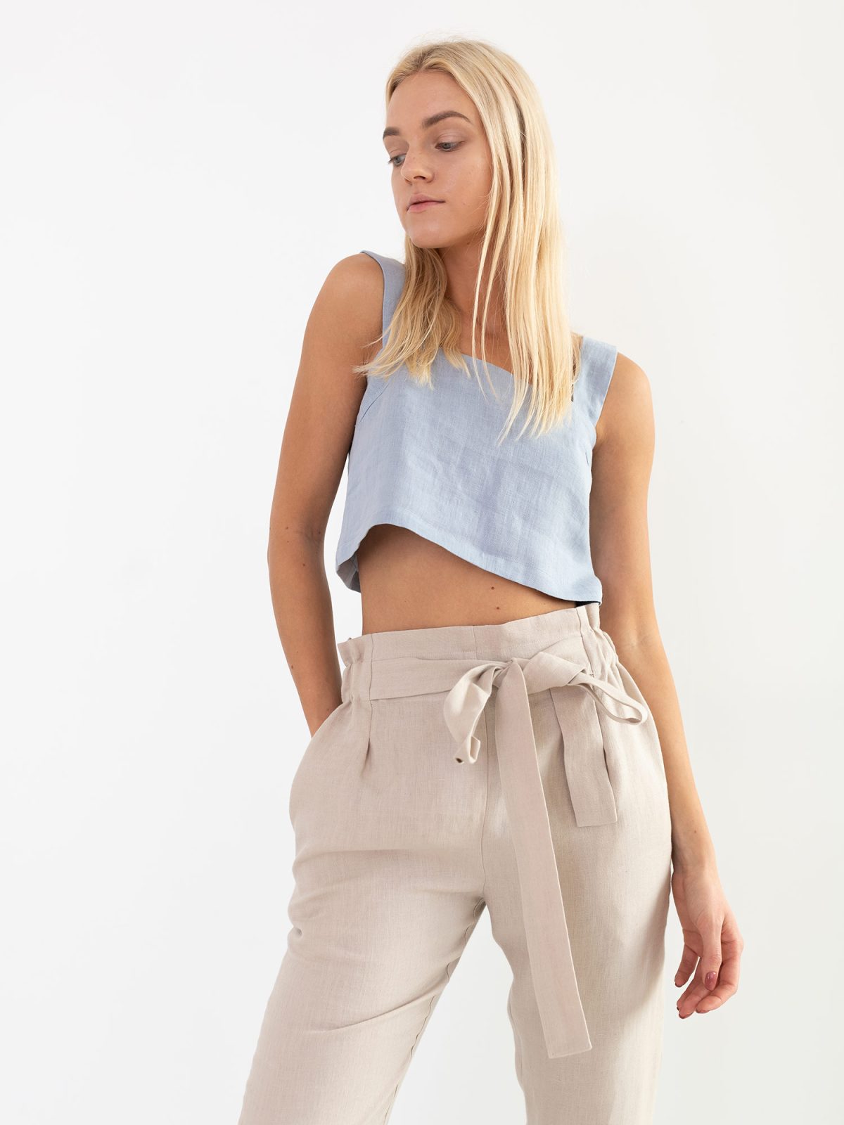 NOAH High Waisted Linen Pants