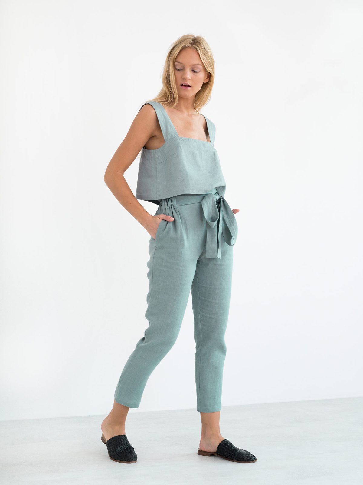 NOAH High Waisted Linen Pants