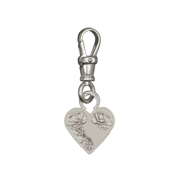 Petite Flower Heart Charm